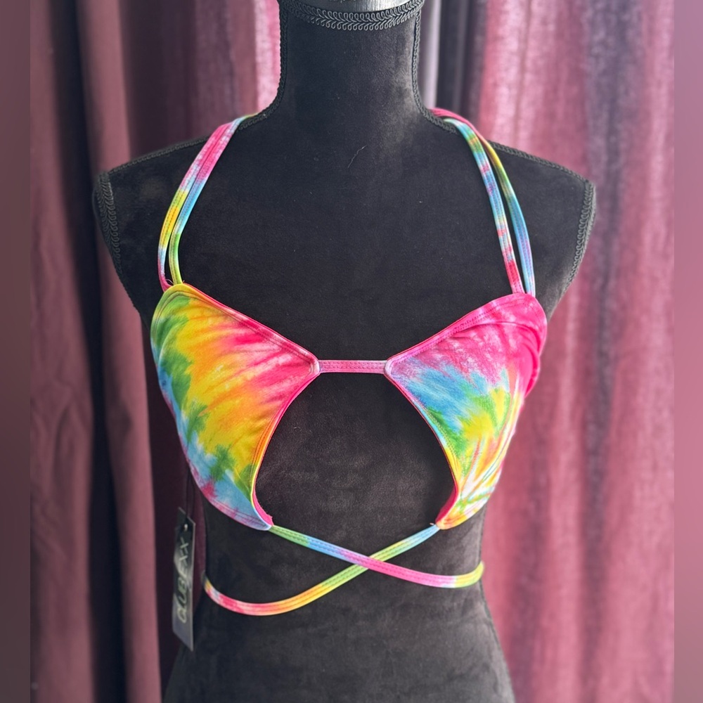 Tie-Dye Strappy Bra Top XL